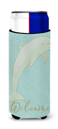 Dolphin Slim Can Hugger , Insulated Foam Hugger for 12 oz Slim Cans, Beer Bottles & Water Bottles, Printed in USA