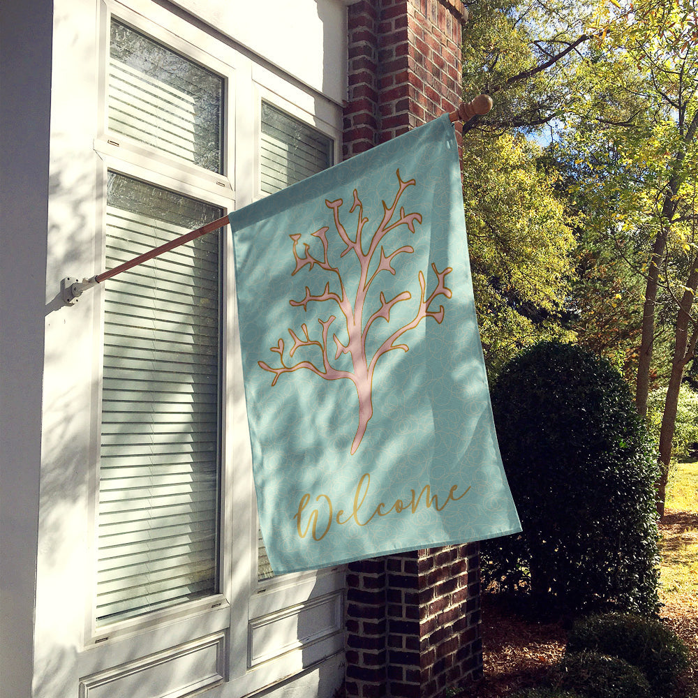 Coral House Flag 28x40 Porch Sleeve Pole Decorative Outside Yard Banner Artwork Wall Hanging, Polyester
