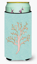 Coral Tall Boy Hugger Can Cooler Sleeve Machine Washable Drink Collapsible Insulator Beverage Insulated Holder