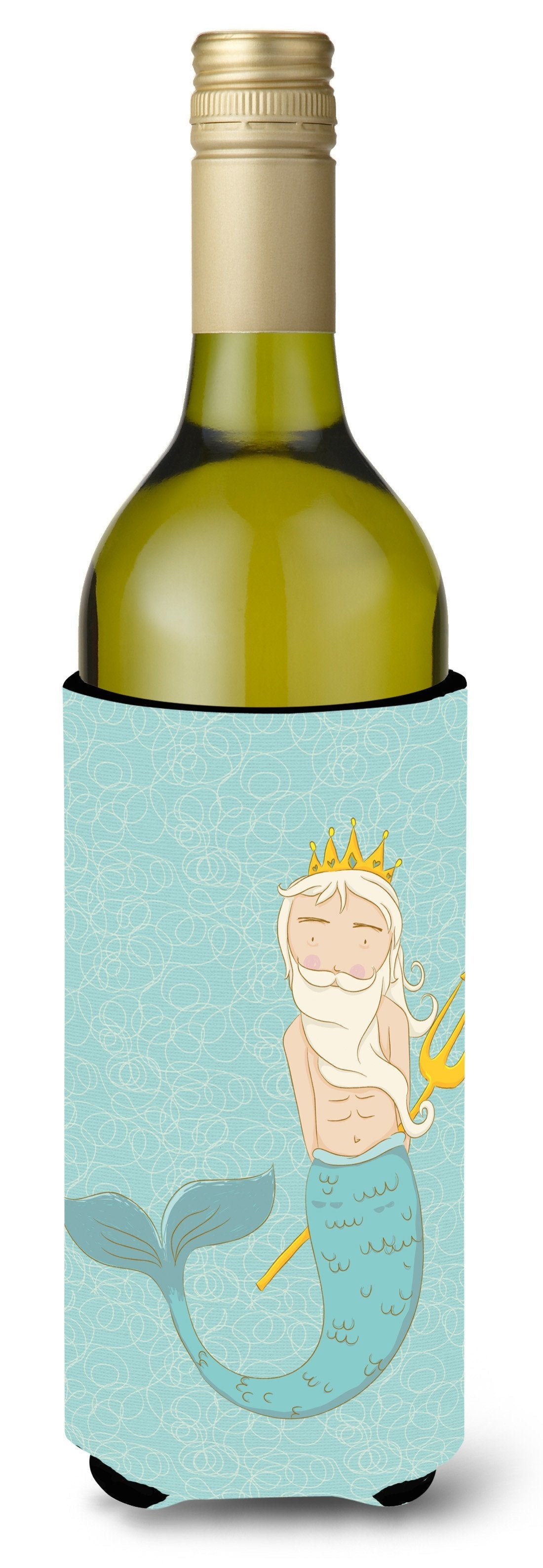 Neptune Merman Wine Bottle Hugger Gift Sleeve for Standard 750 ml Bottles, Insulated Reusable Also Fits Mini Shot & Pint Bottles
