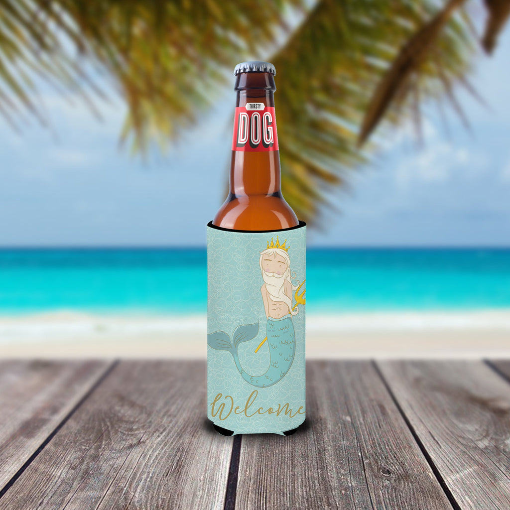 Neptune Merman Slim Can Hugger , Insulated Foam Hugger for 12 oz Slim Cans, Beer Bottles & Water Bottles, Printed in USA