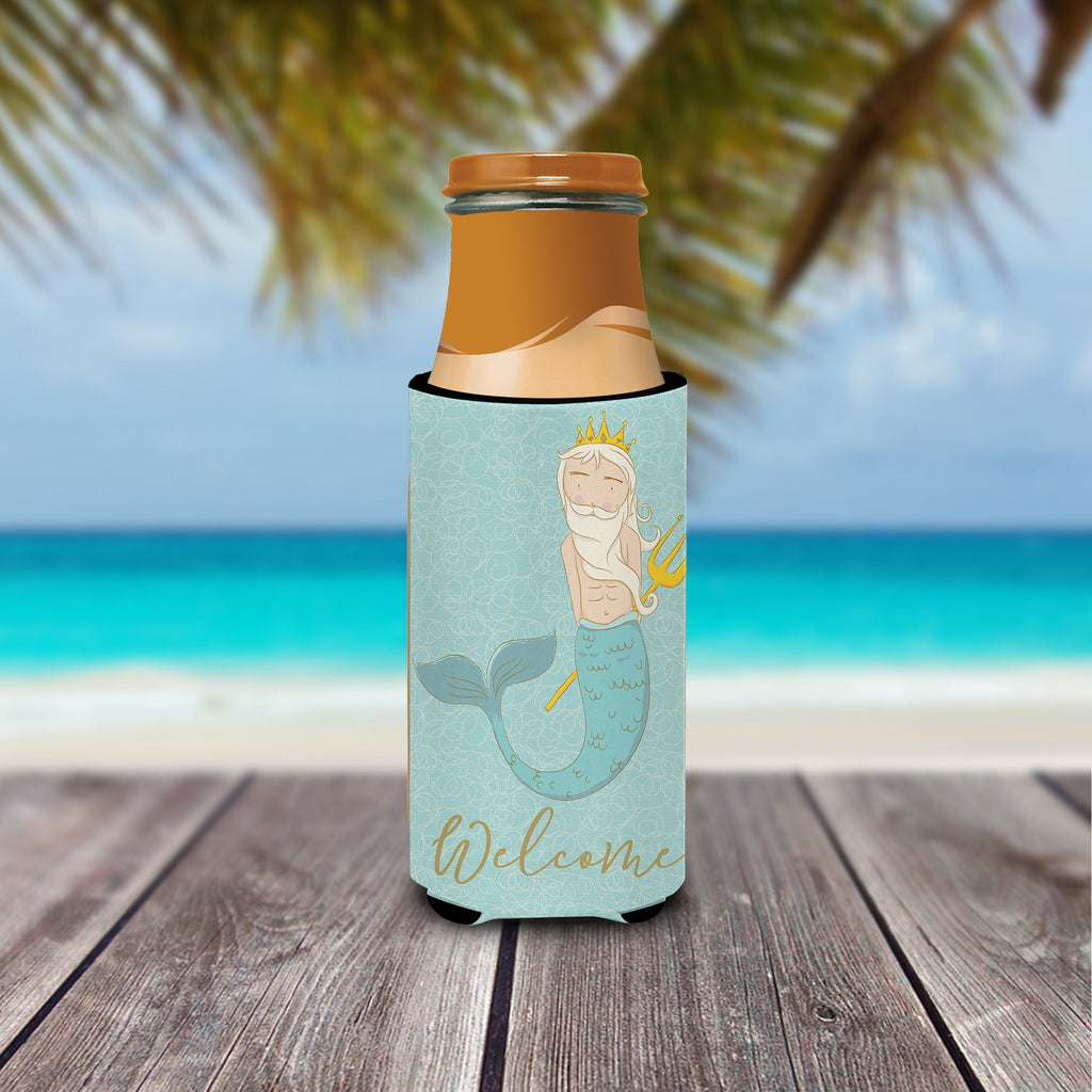 Neptune Merman Slim Can Hugger , Insulated Foam Hugger for 12 oz Slim Cans, Beer Bottles & Water Bottles, Printed in USA