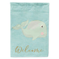 Whale House Flag 28x40 Porch Sleeve Pole Decorative Outside Yard Banner Artwork Wall Hanging, Polyester