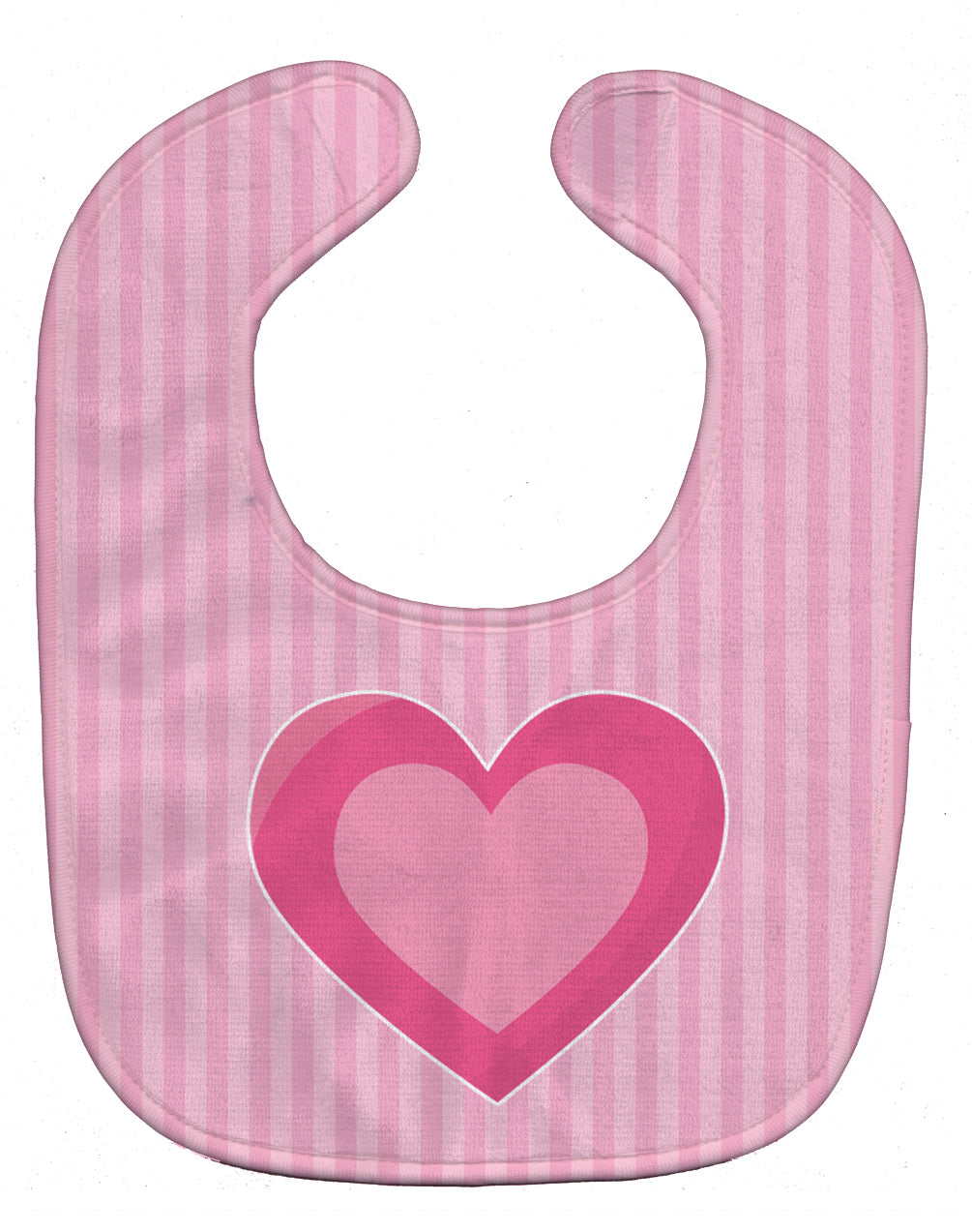 Hearts on Pink Stripes Baby Bib Easy-Clean Baby Bib Baby Feeding Accessory Baby Mealtime Essential, 10 x 13, Multicolor