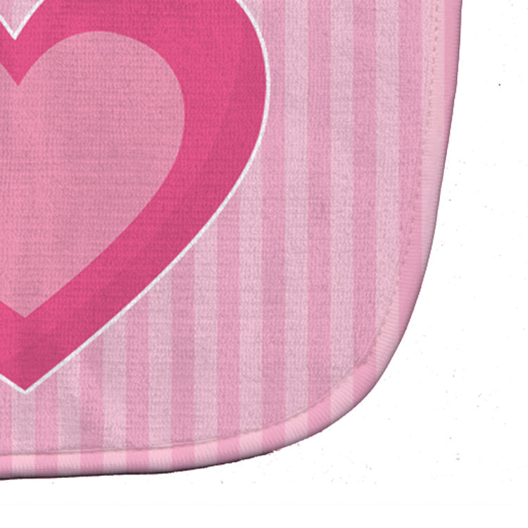 Hearts on Pink Stripes Baby Bib Easy-Clean Baby Bib Baby Feeding Accessory Baby Mealtime Essential, 10 x 13, Multicolor