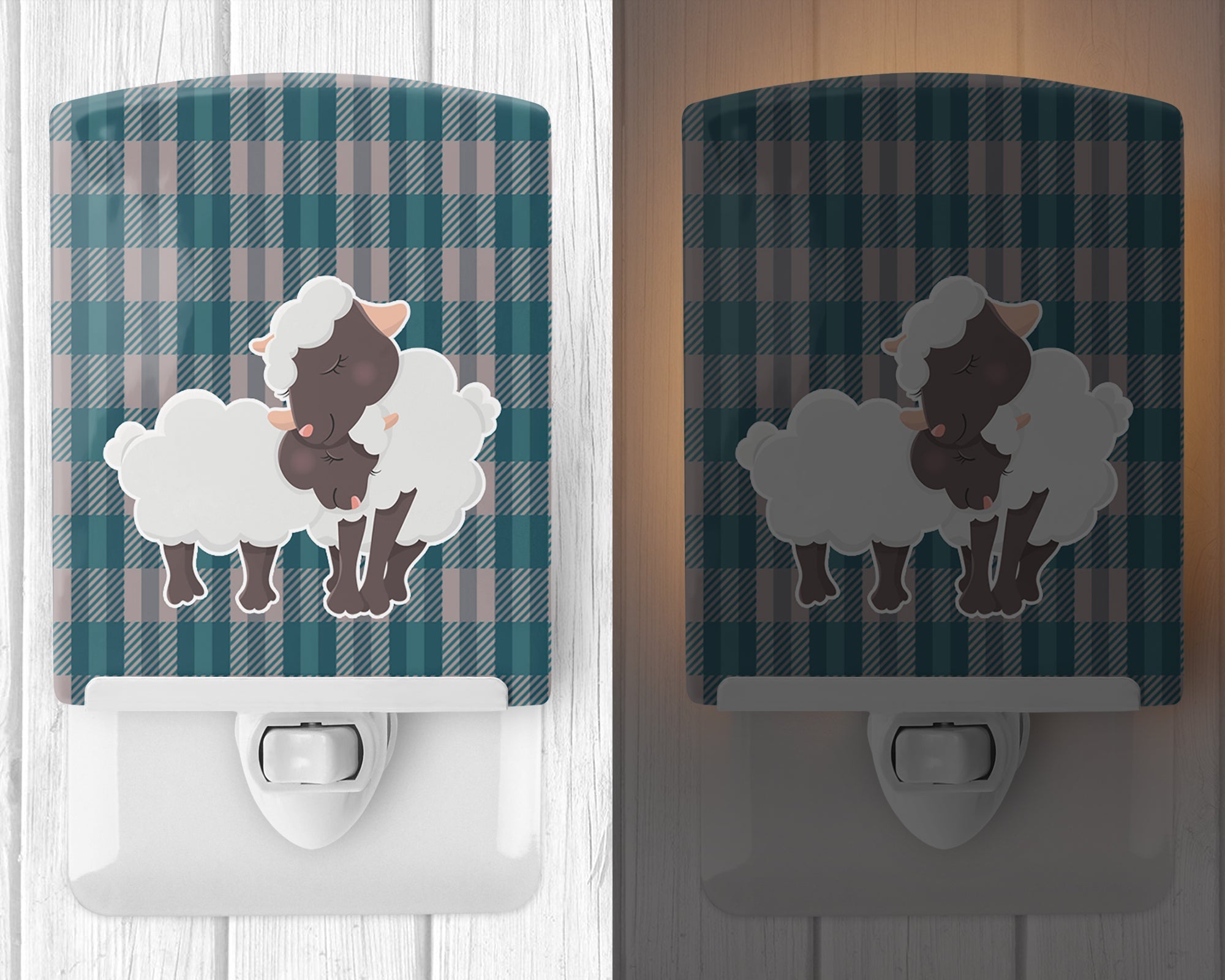Sheep Ceramic Night Light Compact, UL-Certified, Ideal for Bedroom, Bathroom, Nursery, Hallway, Kitchen, 6x4x3, Multicolor