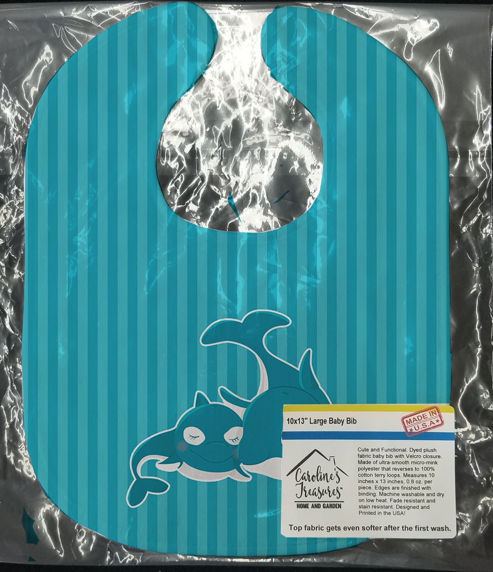 Dolphins Baby Bib Easy-Clean Baby Bib Baby Feeding Accessory Baby Mealtime Essential, 10 x 13, Multicolor