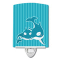 Dolphins Ceramic Night Light Compact, UL-Certified, Ideal for Bedroom, Bathroom, Nursery, Hallway, Kitchen, 6x4x3, Multicolor