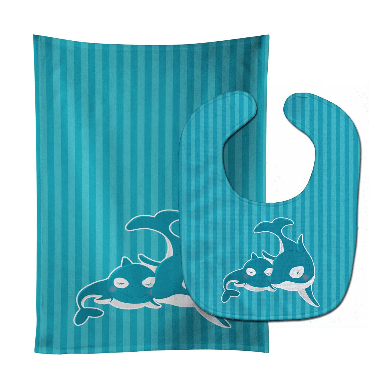 Dolphins Baby Bib & Burp Cloth Easy-Clean Baby Bib Baby Feeding Accessory Baby Mealtime Essential