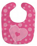Hearts on Polkadots Baby Bib Easy-Clean Baby Bib Baby Feeding Accessory Baby Mealtime Essential, 10 x 13, Multicolor