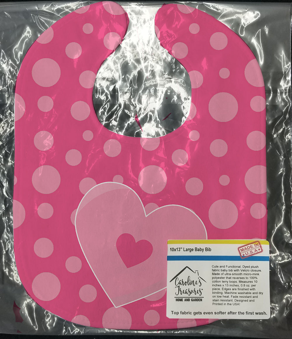 Hearts on Polkadots Baby Bib Easy-Clean Baby Bib Baby Feeding Accessory Baby Mealtime Essential, 10 x 13, Multicolor