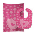 Hearts on Polkadots Baby Bib & Burp Cloth Easy-Clean Baby Bib Baby Feeding Accessory Baby Mealtime Essential