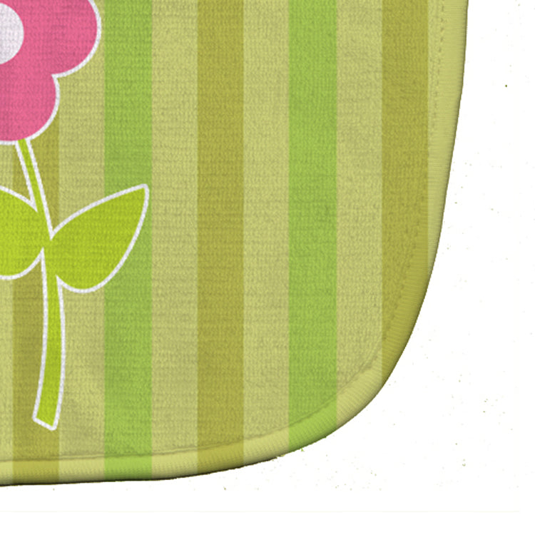 Flower on Stripes Baby Bib Easy-Clean Baby Bib Baby Feeding Accessory Baby Mealtime Essential, 10 x 13, Multicolor