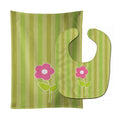 Flower on Stripes Baby Bib & Burp Cloth Easy-Clean Baby Bib Baby Feeding Accessory Baby Mealtime Essential