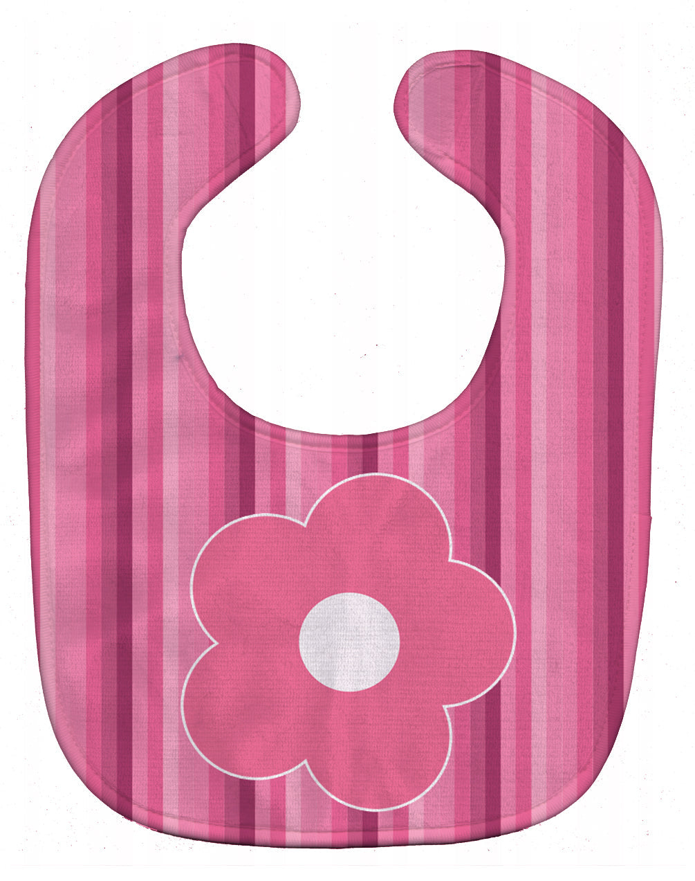 Pink Flower on Stripes Baby Bib Easy-Clean Baby Bib Baby Feeding Accessory Baby Mealtime Essential, 10 x 13, Multicolor
