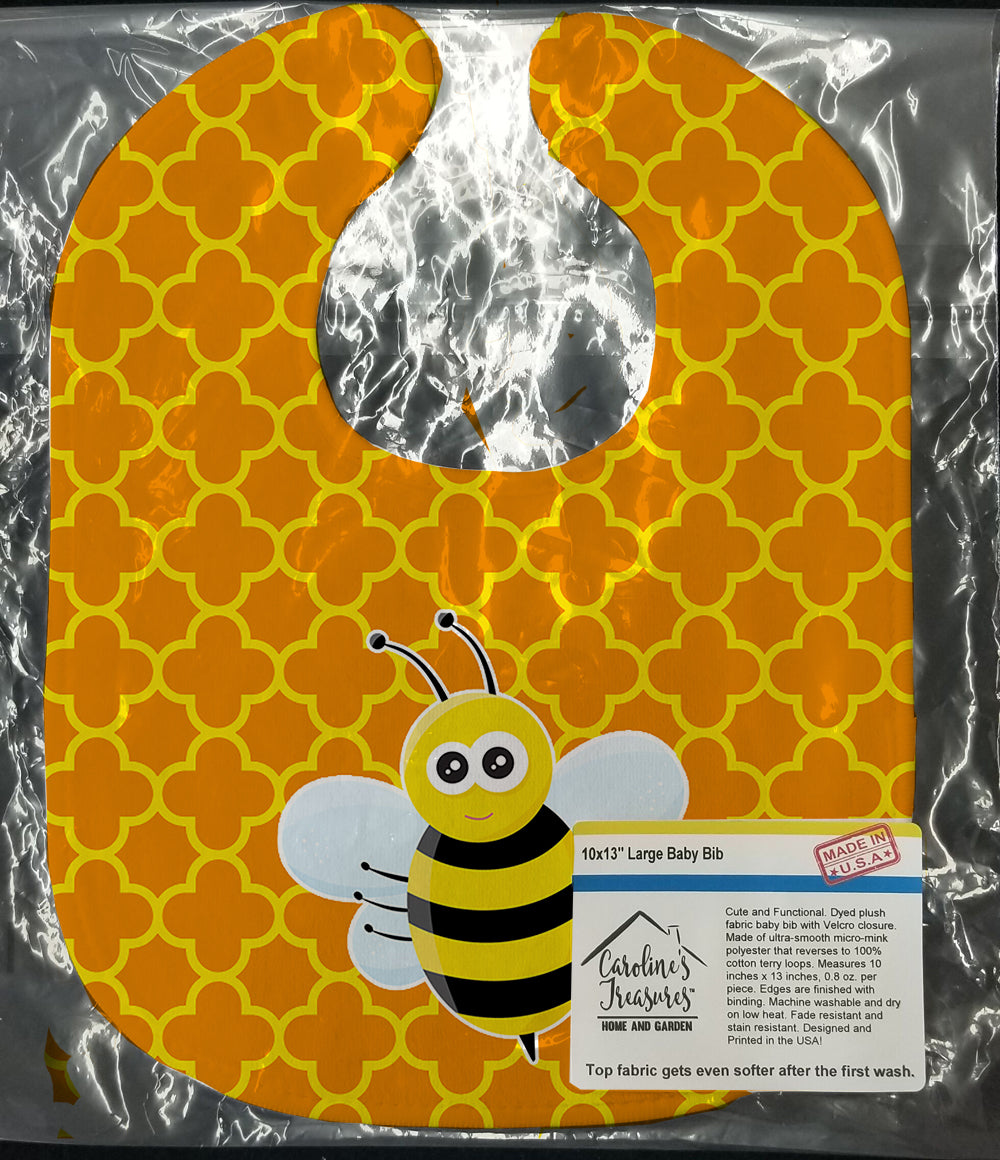 Bee on Quatrafoil Baby Bib Easy-Clean Baby Bib Baby Feeding Accessory Baby Mealtime Essential, 10 x 13, Multicolor