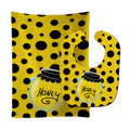 Bee Honey Jar on Polkadots Baby Bib & Burp Cloth Easy-Clean Baby Bib Baby Feeding Accessory Baby Mealtime Essential
