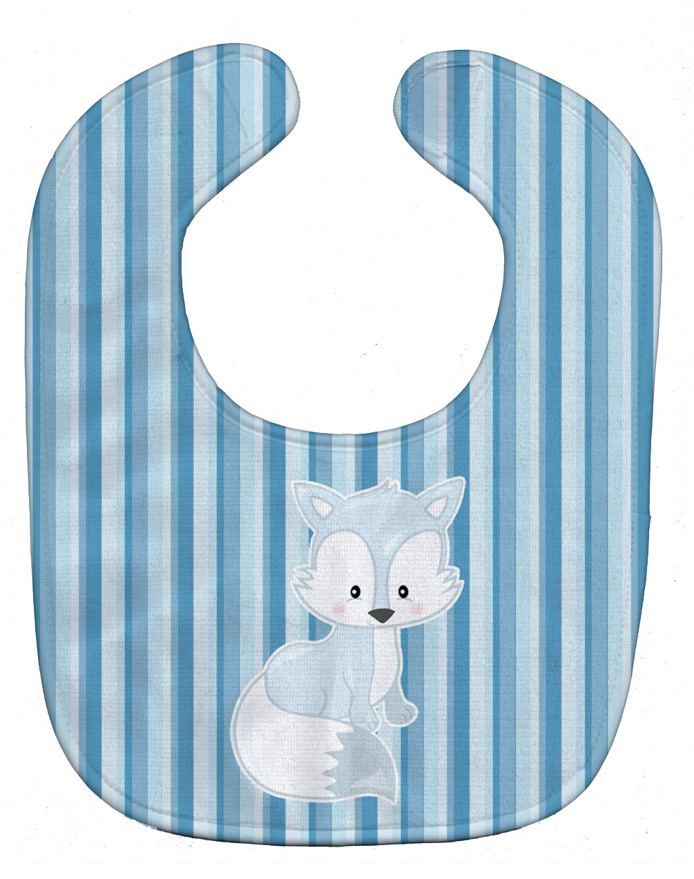 Fox on Blue Stripes Baby Bib Easy-Clean Baby Bib Baby Feeding Accessory Baby Mealtime Essential, 10 x 13, Multicolor