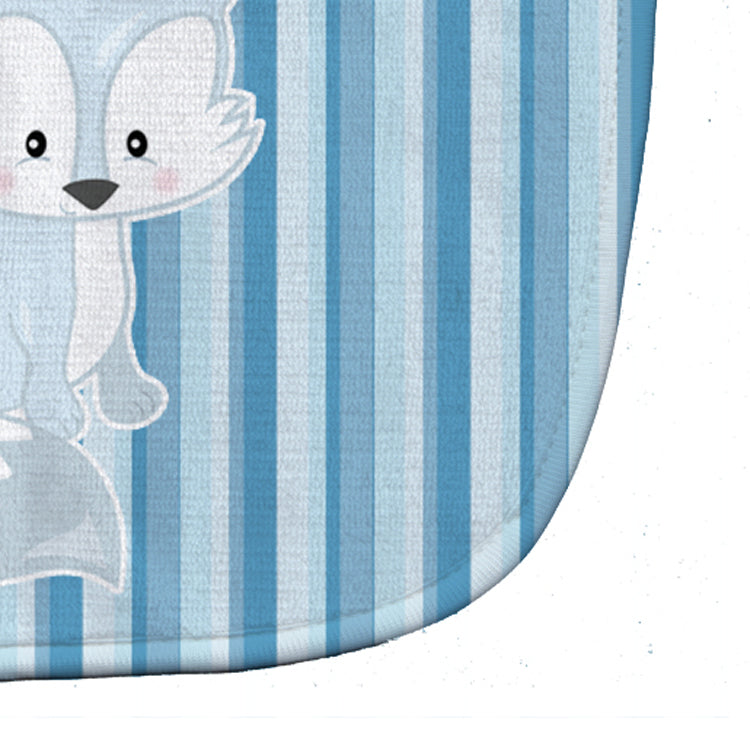 Fox on Blue Stripes Baby Bib Easy-Clean Baby Bib Baby Feeding Accessory Baby Mealtime Essential, 10 x 13, Multicolor