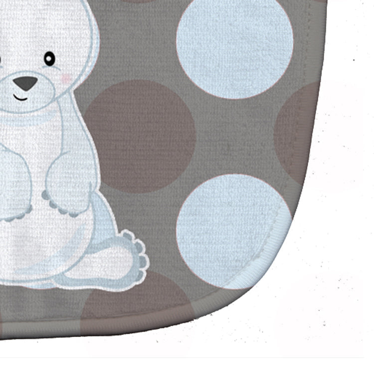 Bear on Polkadots Baby Bib Easy-Clean Baby Bib Baby Feeding Accessory Baby Mealtime Essential, 10 x 13, Multicolor
