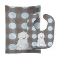 Bear on Polkadots Baby Bib & Burp Cloth Easy-Clean Baby Bib Baby Feeding Accessory Baby Mealtime Essential
