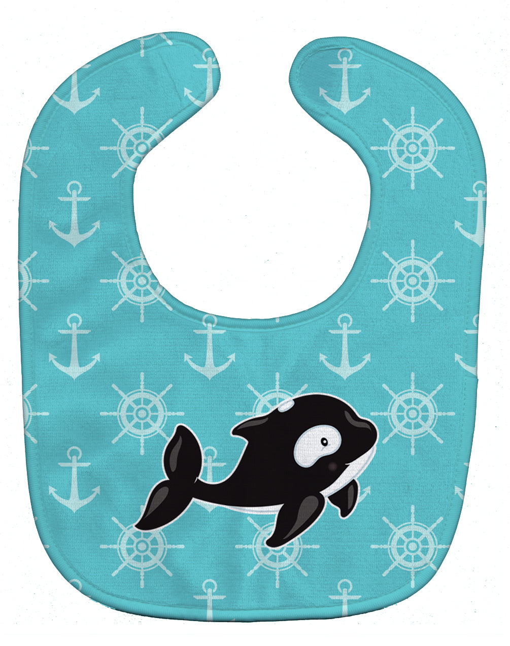 Whale and Anchors Baby Bib Easy-Clean Baby Bib Baby Feeding Accessory Baby Mealtime Essential, 10 x 13, Multicolor