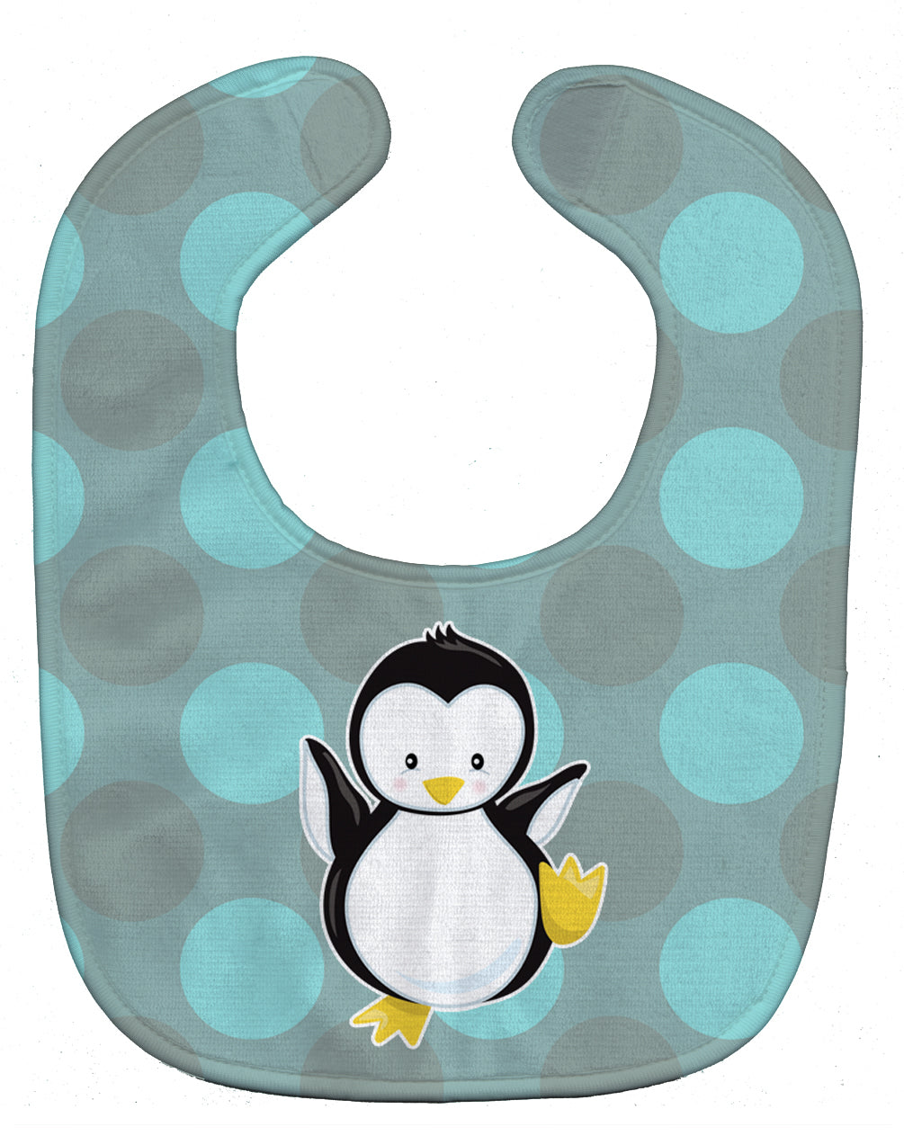 Penguin on Polkadot Baby Bib Easy-Clean Baby Bib Baby Feeding Accessory Baby Mealtime Essential, 10 x 13, Multicolor