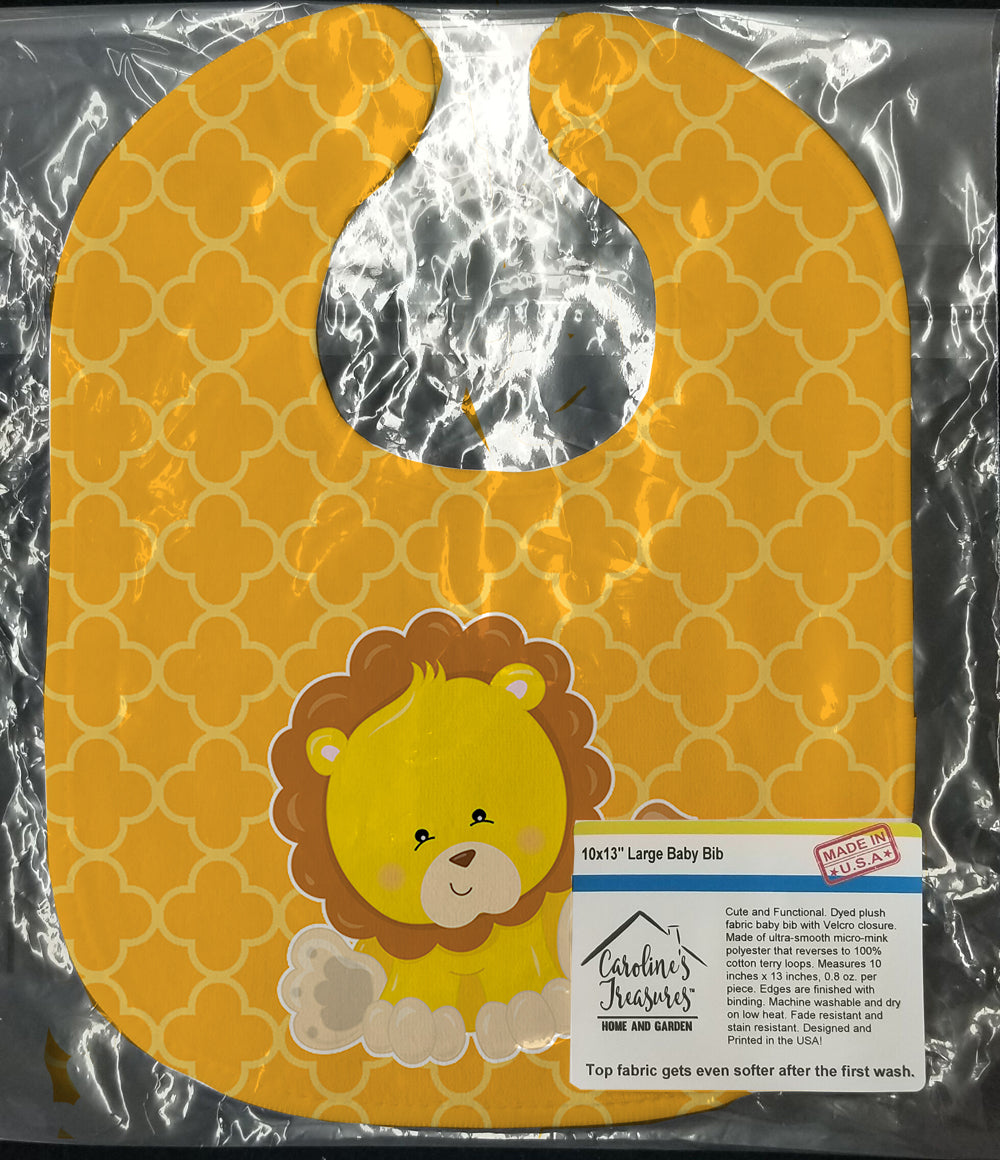 Lion on Quatrafoil Baby Bib Easy-Clean Baby Bib Baby Feeding Accessory Baby Mealtime Essential, 10 x 13, Multicolor