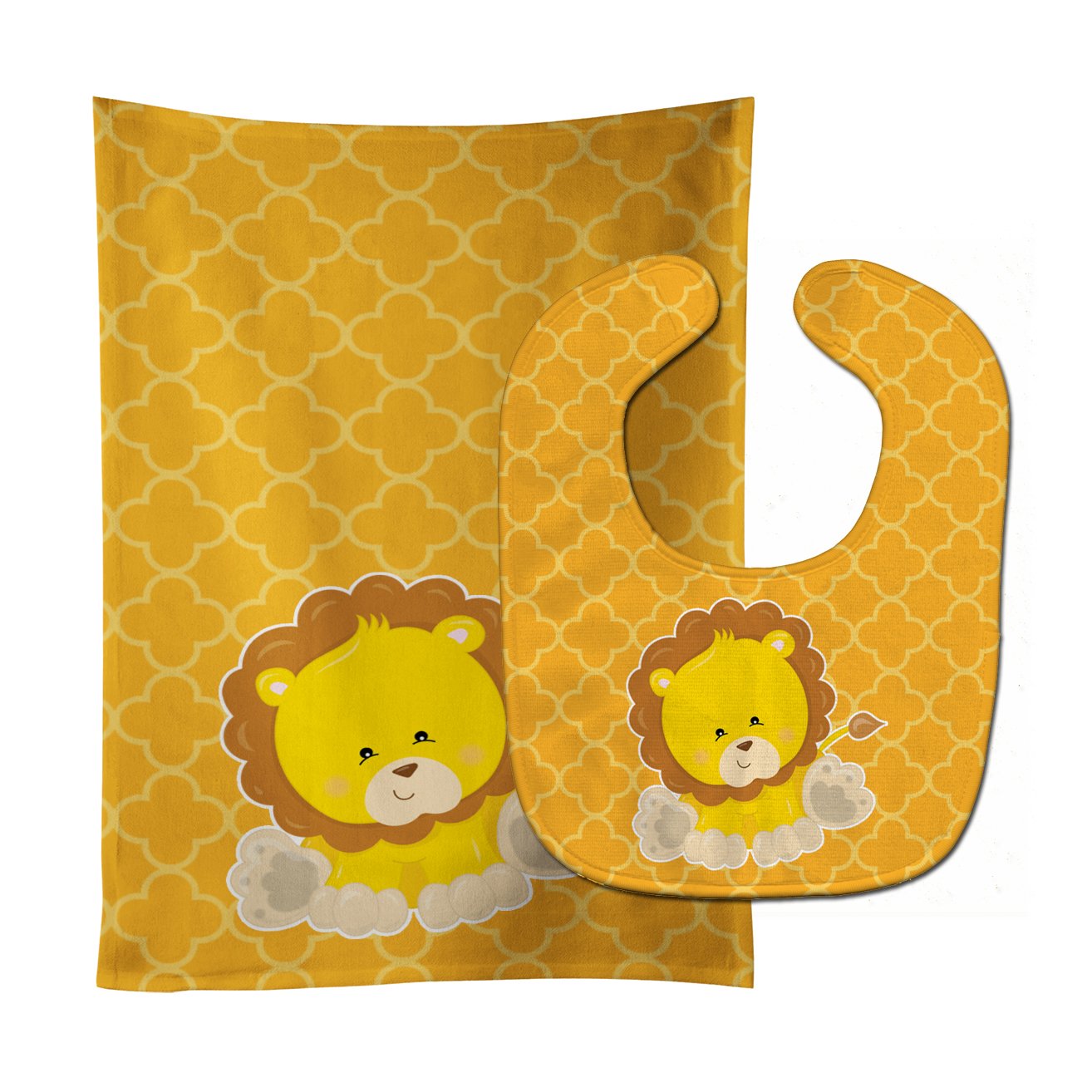 Lion on Quatrafoil Baby Bib & Burp Cloth Easy-Clean Baby Bib Baby Feeding Accessory Baby Mealtime Essential