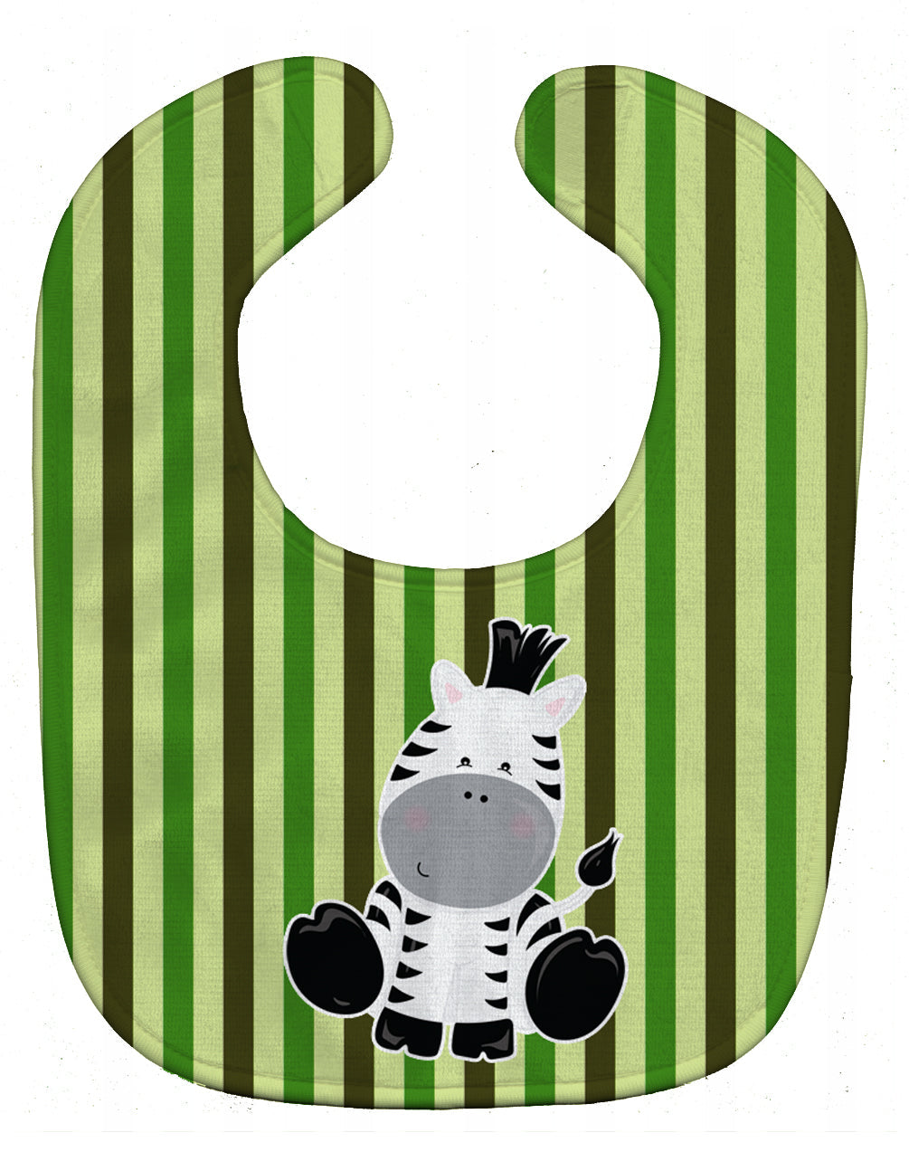 Zebra on Stripes Baby Bib Easy-Clean Baby Bib Baby Feeding Accessory Baby Mealtime Essential, 10 x 13, Multicolor