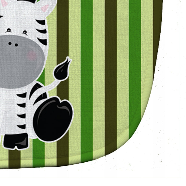 Zebra on Stripes Baby Bib Easy-Clean Baby Bib Baby Feeding Accessory Baby Mealtime Essential, 10 x 13, Multicolor