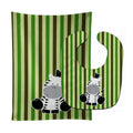 Zebra on Stripes Baby Bib & Burp Cloth Easy-Clean Baby Bib Baby Feeding Accessory Baby Mealtime Essential