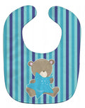 Baby Boy Bear with Star Baby Bib Easy-Clean Baby Bib Baby Feeding Accessory Baby Mealtime Essential, 10 x 13, Multicolor