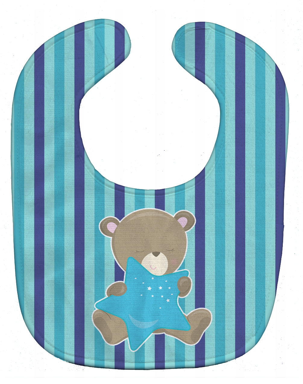 Baby Boy Bear with Star Baby Bib Easy-Clean Baby Bib Baby Feeding Accessory Baby Mealtime Essential, 10 x 13, Multicolor