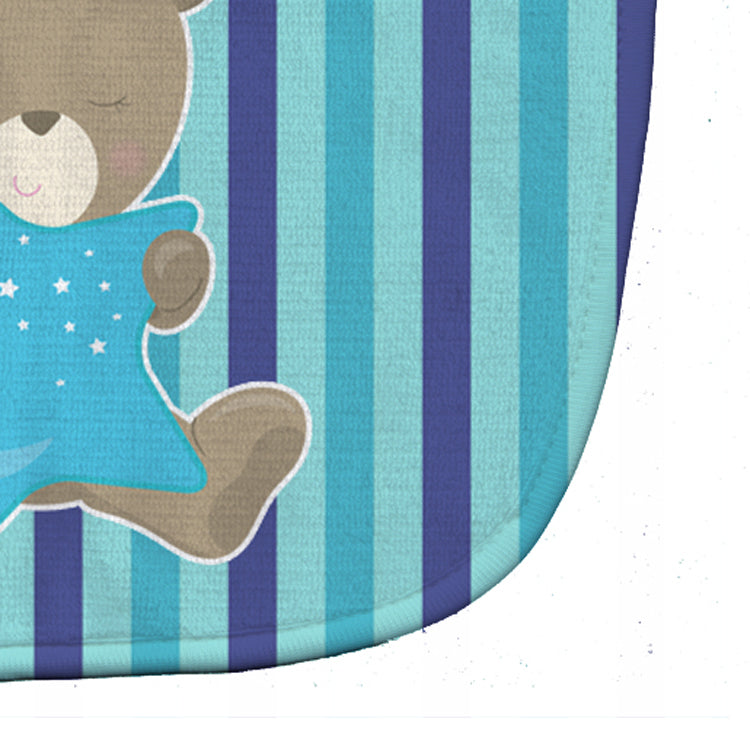 Baby Boy Bear with Star Baby Bib Easy-Clean Baby Bib Baby Feeding Accessory Baby Mealtime Essential, 10 x 13, Multicolor