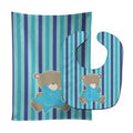 Baby Boy Bear with Star Baby Bib & Burp Cloth Easy-Clean Baby Bib Baby Feeding Accessory Baby Mealtime Essential
