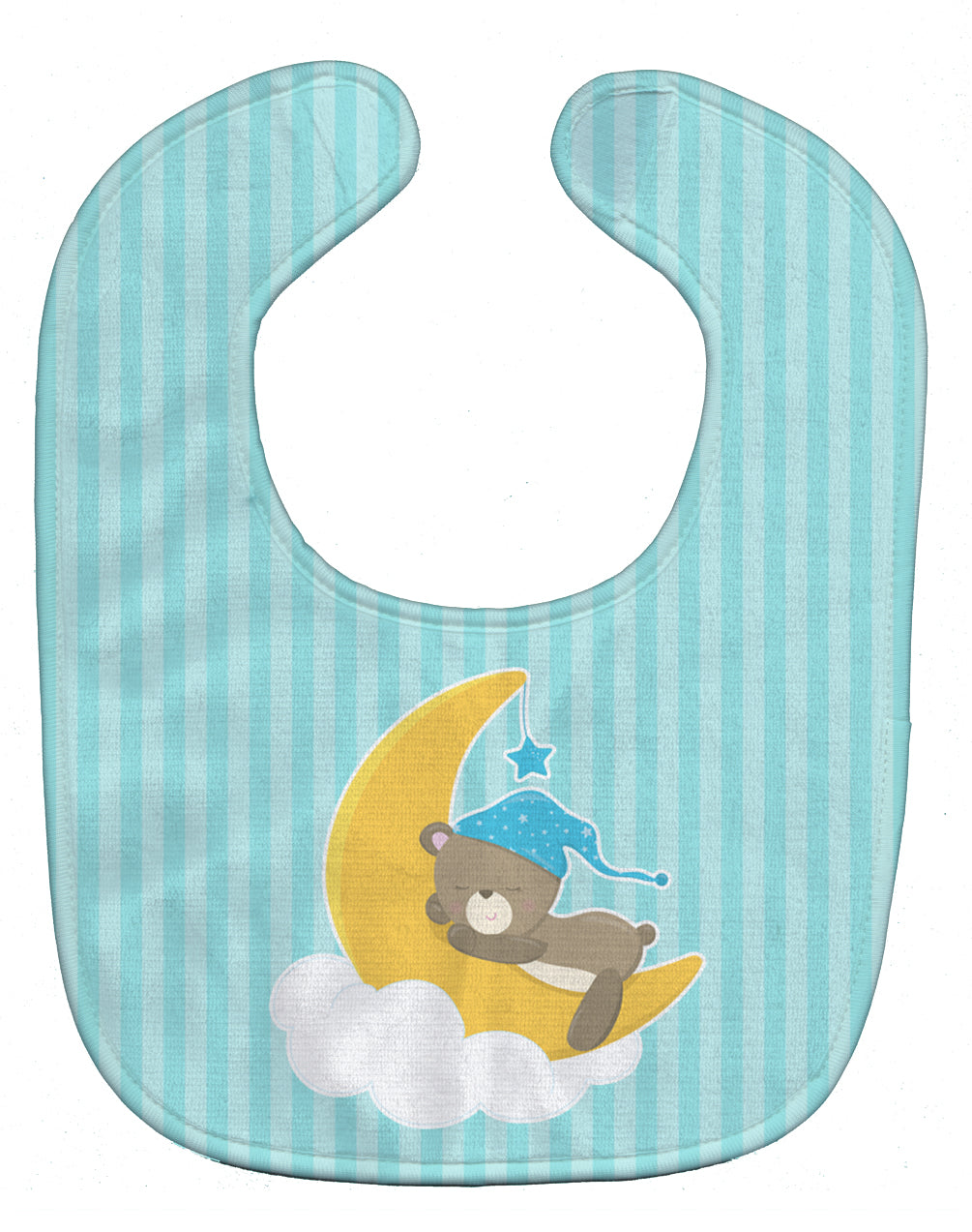 Baby Boy Bear Sleeping Baby Bib Easy-Clean Baby Bib Baby Feeding Accessory Baby Mealtime Essential, 10 x 13, Multicolor