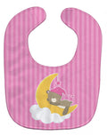 Baby Girl Bear Sleeping Baby Bib Easy-Clean Baby Bib Baby Feeding Accessory Baby Mealtime Essential, 10 x 13, Multicolor