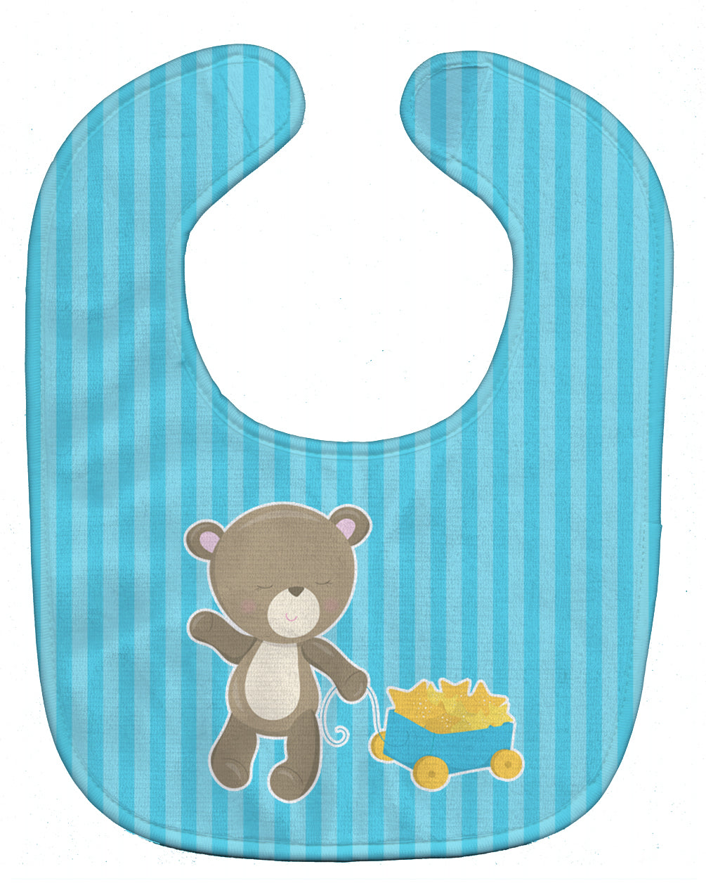 Baby Boy Bear Wagon Baby Bib Easy-Clean Baby Bib Baby Feeding Accessory Baby Mealtime Essential, 10 x 13, Multicolor