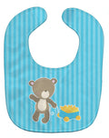 Baby Boy Bear Wagon Baby Bib Easy-Clean Baby Bib Baby Feeding Accessory Baby Mealtime Essential, 10 x 13, Multicolor