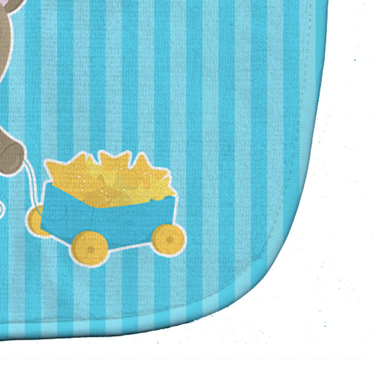 Baby Boy Bear Wagon Baby Bib Easy-Clean Baby Bib Baby Feeding Accessory Baby Mealtime Essential, 10 x 13, Multicolor