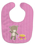 Baby Girl Bear Wagon Baby Bib Easy-Clean Baby Bib Baby Feeding Accessory Baby Mealtime Essential, 10 x 13, Multicolor