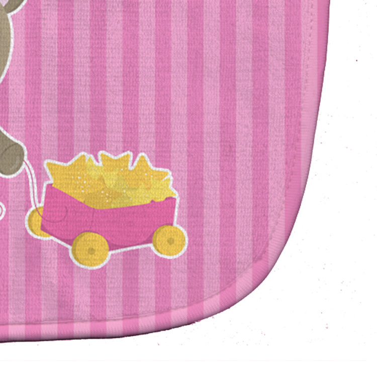 Baby Girl Bear Wagon Baby Bib Easy-Clean Baby Bib Baby Feeding Accessory Baby Mealtime Essential, 10 x 13, Multicolor
