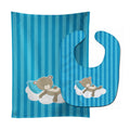 Baby Boy Bear on Cloud Baby Bib & Burp Cloth Easy-Clean Baby Bib Baby Feeding Accessory Baby Mealtime Essential