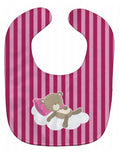 Baby Girl Bear on Cloud Baby Bib Easy-Clean Baby Bib Baby Feeding Accessory Baby Mealtime Essential, 10 x 13, Multicolor