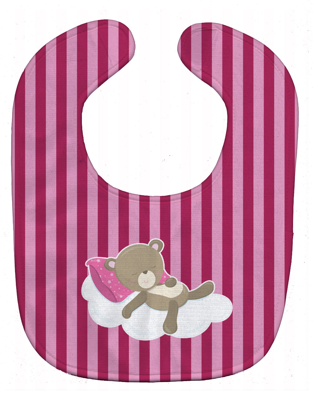 Baby Girl Bear on Cloud Baby Bib Easy-Clean Baby Bib Baby Feeding Accessory Baby Mealtime Essential, 10 x 13, Multicolor