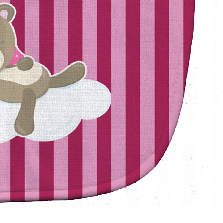 Baby Girl Bear on Cloud Baby Bib Easy-Clean Baby Bib Baby Feeding Accessory Baby Mealtime Essential, 10 x 13, Multicolor