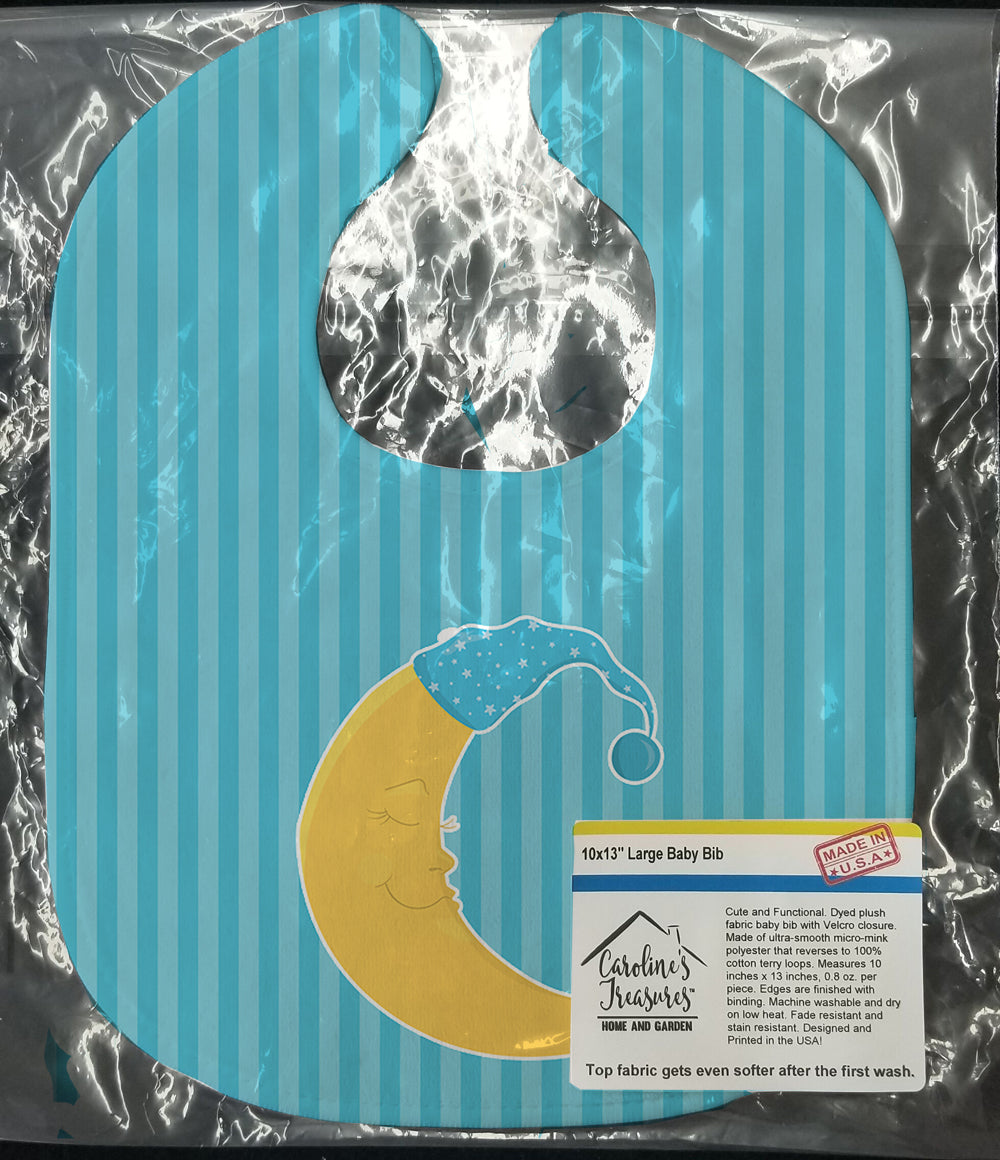 Baby Boy Moon Baby Bib Easy-Clean Baby Bib Baby Feeding Accessory Baby Mealtime Essential, 10 x 13, Multicolor