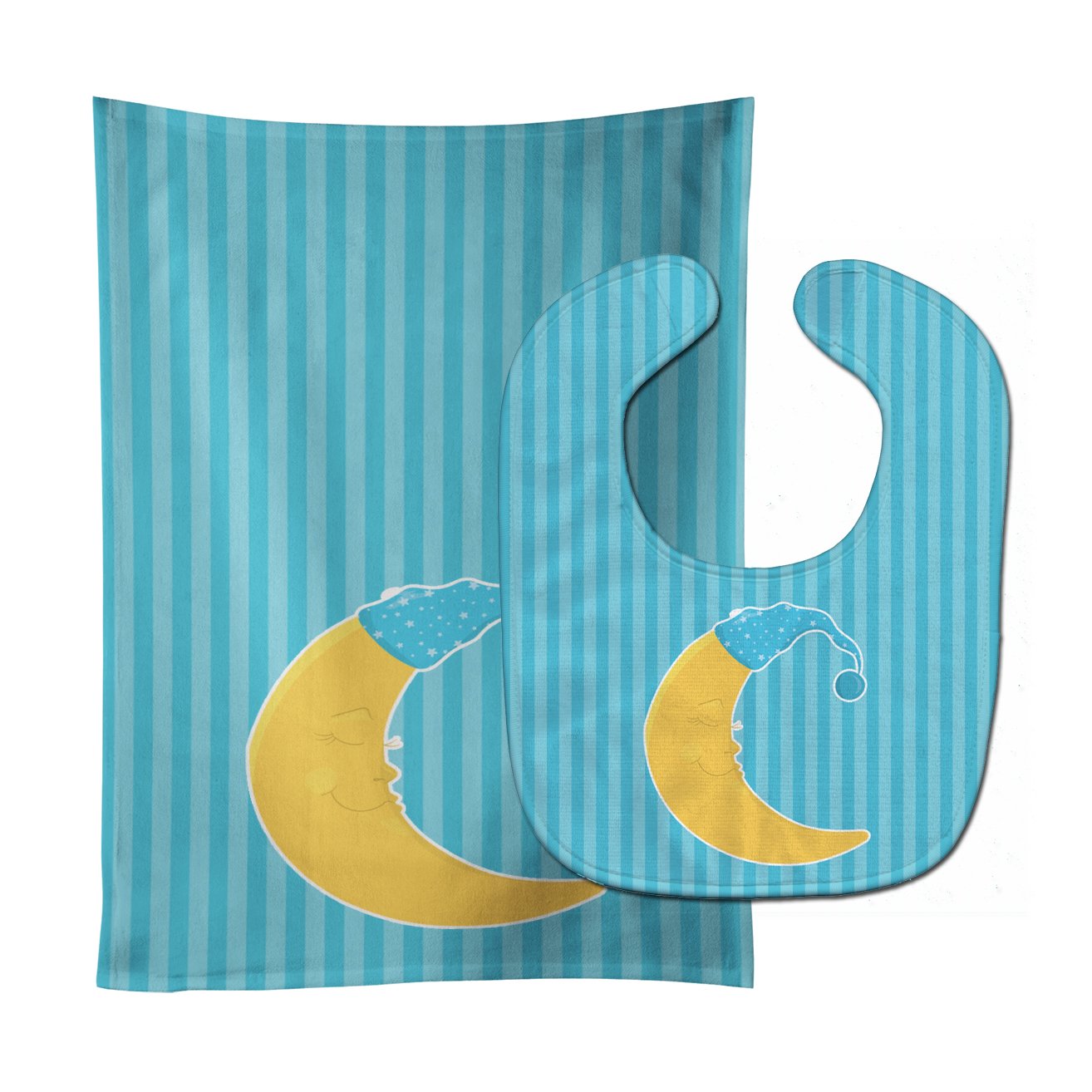 Baby Boy Moon Baby Bib & Burp Cloth Easy-Clean Baby Bib Baby Feeding Accessory Baby Mealtime Essential