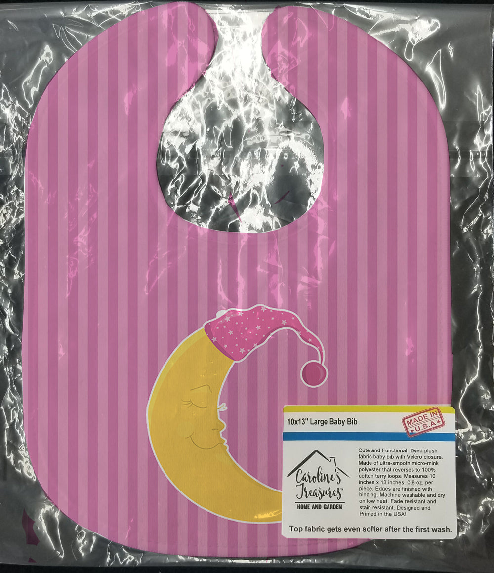 Baby Girl Moon Baby Bib Easy-Clean Baby Bib Baby Feeding Accessory Baby Mealtime Essential, 10 x 13, Multicolor